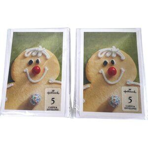 Hallmark Gingerbread Man Christmas Cards & Envelopes Set Of 10 Be Merry